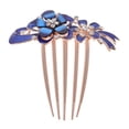 thumbnail image 3 of SHISUYAN Blue Rhinestone Hair Comb for Wedding Decorations with Zinc Alloy 1 Piece, 3 of 8