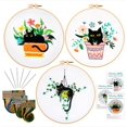 thumbnail image 1 of Kit de bordado Nuberlic Cute Cat para adultos con aros e hilos, 1 of 7