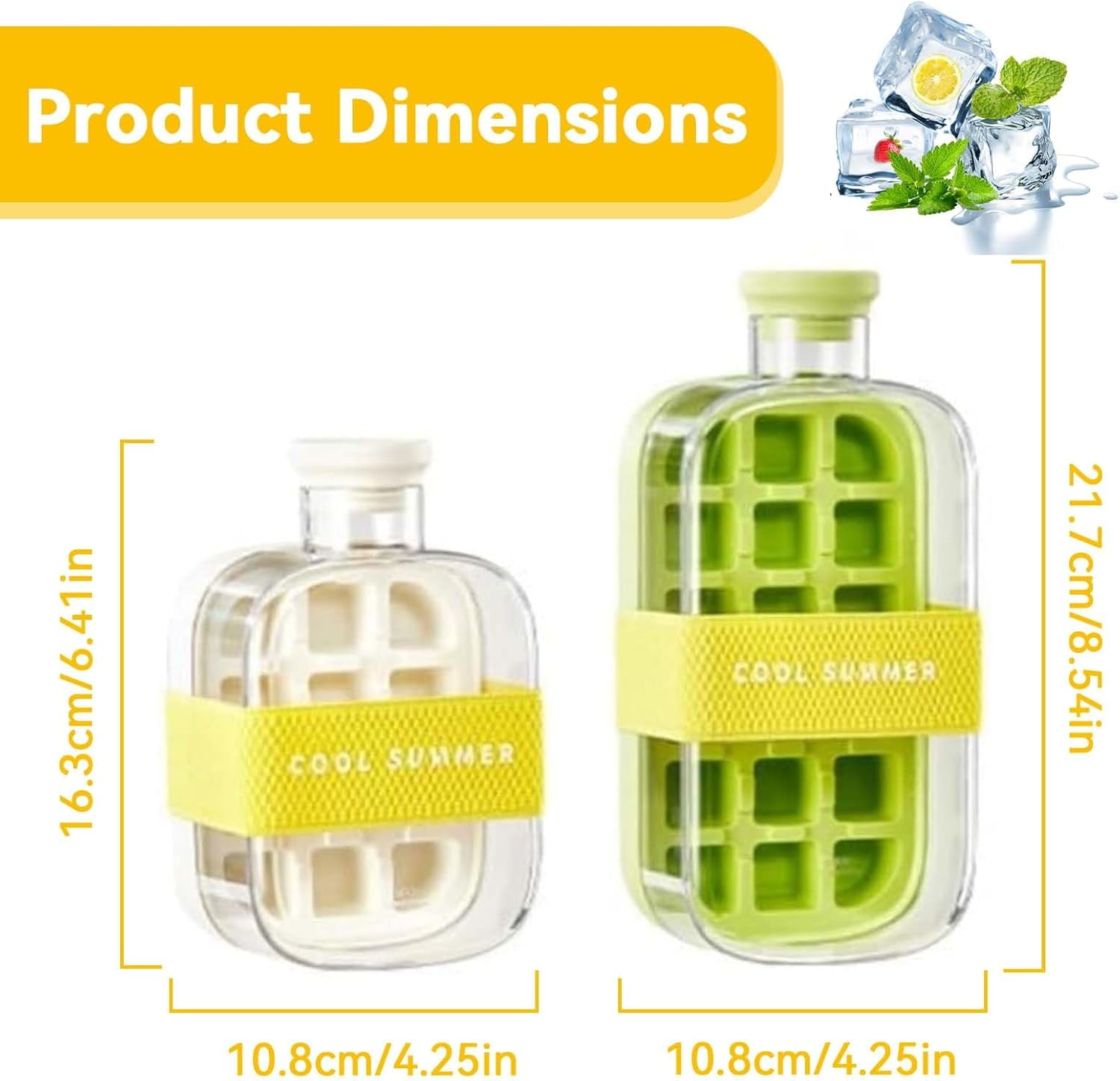 2-in-1 Ice Cube Bottle – Touch-Free Ice Maker with Leak-Proof Water Bottle, Straw & Strap, Portable Silicone Design for Office, Gym & Camping