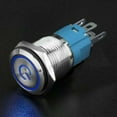 thumbnail image 1 of BTOER 12V Button Switch 16mm Latching ON OFF Power Switch Push Stainless Steel With Wire Socket Harness High Quality, 1 of 9