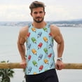 thumbnail image 4 of Wukai Modern Ice Cream Print Men’s Workout Tank Top Sleeveless Muscle T shirt Gym Running Fitness Tank Top-4X-Large, 4 of 7