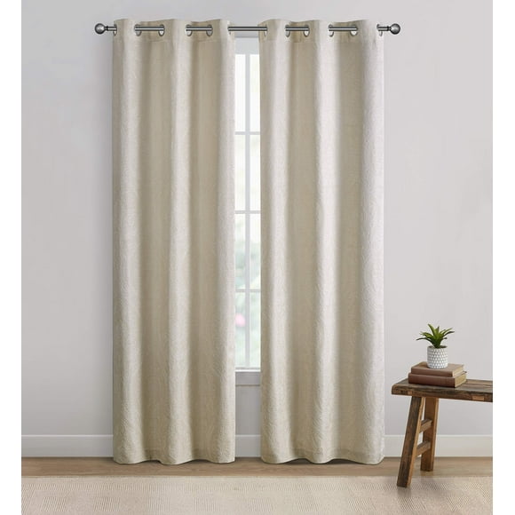 Tahari Home Carden Collection Modern Chic Stylish Panel Pair Set, Home Black Out Curtains, Decorative Grommet Window Treatment, 38" x 84", Taupe