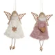 thumbnail image 1 of 2 Pcs Christmas Ornaments, Lovely Push Hanging Angel Christmas Tree Hanging Ornaments, Tree Hanging Pendant Decorative Plush Angel Pendants for Holiday Party Home (Pink, White), 1 of 5