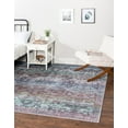 thumbnail image 2 of Rugs.com Francesca Collection Washable Rug – 5 Ft Square Blue Green Flatweave Rug Perfect For Living Rooms, Kitchens, Entryways, 2 of 8