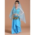 thumbnail image 4 of 5/set chico traje de danza del vientre niñas moneda borla danza egipcia vestido de lujo S/M/L Azul SM SunniMix Traje de la danza del vientre, 4 of 8