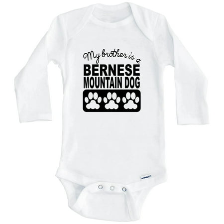 

My Brother Is A Bernese Mountain Dog One Piece Baby Bodysuit One Piece Baby Bodysuit (Long Sleeve) 0-3 Months White