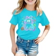 thumbnail image 2 of Gubotare Kids Halloween Shirts Girls Shirts Short Sleeve Shirt Girls T Shirts Soft Basic Tees Kids Tshirts Summer Top T-Shirt 3T 4T (Sky Blue,3-4 Years), 2 of 7