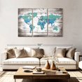 thumbnail image 2 of Elephant Stock Aged World Map Xxx Wall Art - Horizontal Multi Panel Canvas - Living Room Wall Decor - Education Multi Panel - White And Blue Decor - 74" x 48", 2 of 4