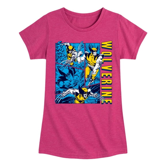 Marvel Wolverine - Comic Book Panels - Toddler and Youth Girls Fitted Short Sleeve Graphic T-Shirt