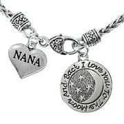 Nana And "I Love You To The Moon And Back" Necklace Hypoallergenic, Safe-Nickel,Lead,& Cadmium Free