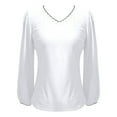 thumbnail image 3 of EDFBUYKRS V-Neck T Shirts for Women Casual Long Sleeve Tunic Tops Hem Fall Button Shirts S, 3 of 3
