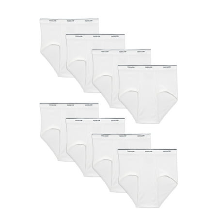 Fruit of the Loom Big Men's Dual Defense Classic White Briefs, Extended Sizes, Value 8 Pack
