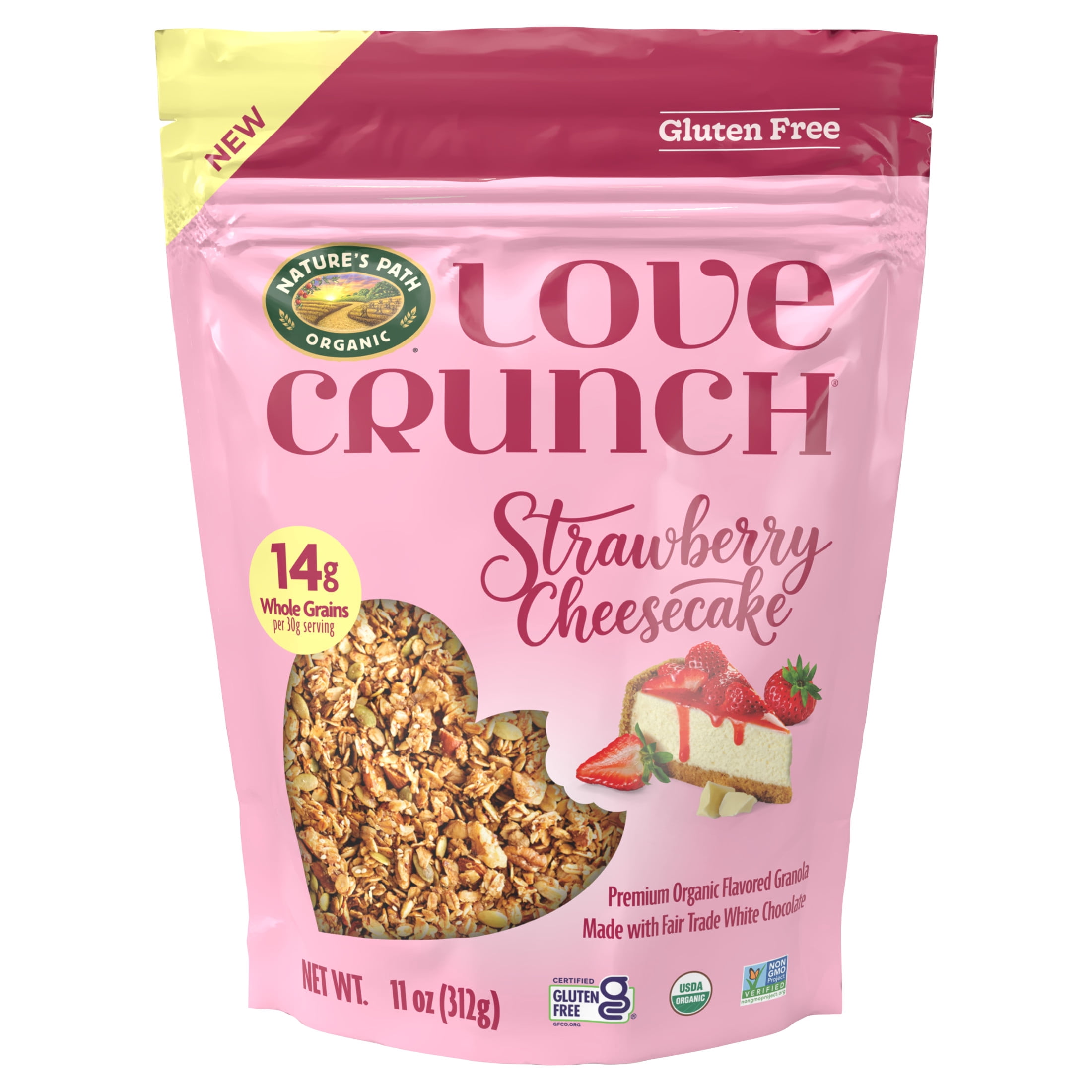 Love Crunch Organic Granola, Strawberry Cheesecake Gluten Free, 11oz Pouch