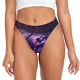 thumbnail image 1 of Fotbe Purple Hippo In Water Tanga Sin Costuras para Mujer con Estampado – Panties Invisibles, Transpirables y Cómodos para Uso Diario-Medium, 1 of 6