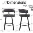 thumbnail image 4 of Guyou 25.5 Inch Counter Height Bar Stools Set of 6 with Curved Back Design Heavy Duty Metal Legs &Soft Upholstered Seats Easy Assembly Space Saving, Grey, 4 of 7