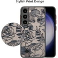 thumbnail image 3 of for Samsung Galaxy S23 Plus Case Rose Design Case Cover Floral Phone Case for Girls Women Pattern Printed Slim Translucent Matte TPU Bumper Case Shockproof Protective Case, Black, 3 of 7