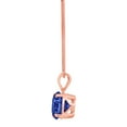 thumbnail image 2 of 2.0 ct Brilliant Round Cut Solitaire Simulated Tanzanite 14k Rose Gold Pendant with 18" Chain, 2 of 4