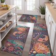 thumbnail image 2 of Multicolor Paisley Pattern Kitchen Rugs Sets Of 3,Kitchen Runner Rugs Non Skid Washable,Decorative Kitchen Floor Mats for Kitchen,Sink,Laundry,17"x30"+ 17"x47" + 17"x59", 2 of 6