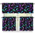 thumbnail image 1 of Halloween Bat Kitchen Curtains and Valances 3 Piece Set,Valance Curtains for Kitchen Windows Halloween Kitchen Curtains Tiers and Valances for Cafe Living Room Window Decoration, 1 of 1