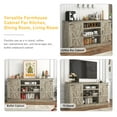 thumbnail image 5 of Farmhouse TV Stand for 65" 70" up 75" TVs with Power Outlet, 33" Tall TV Stand Entertainment Center with Storage, Brown TV Consoles for Living room Bedroom, 5 of 7