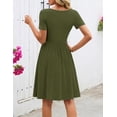 thumbnail image 5 of Merokeety Womens Summer Work Dresses Asymmetrical Casual Mini Dresses Army xl, 5 of 5