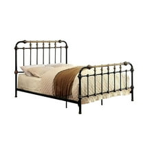 Benjara Riana Contemporary Metal Full Size Bed, Black Finish