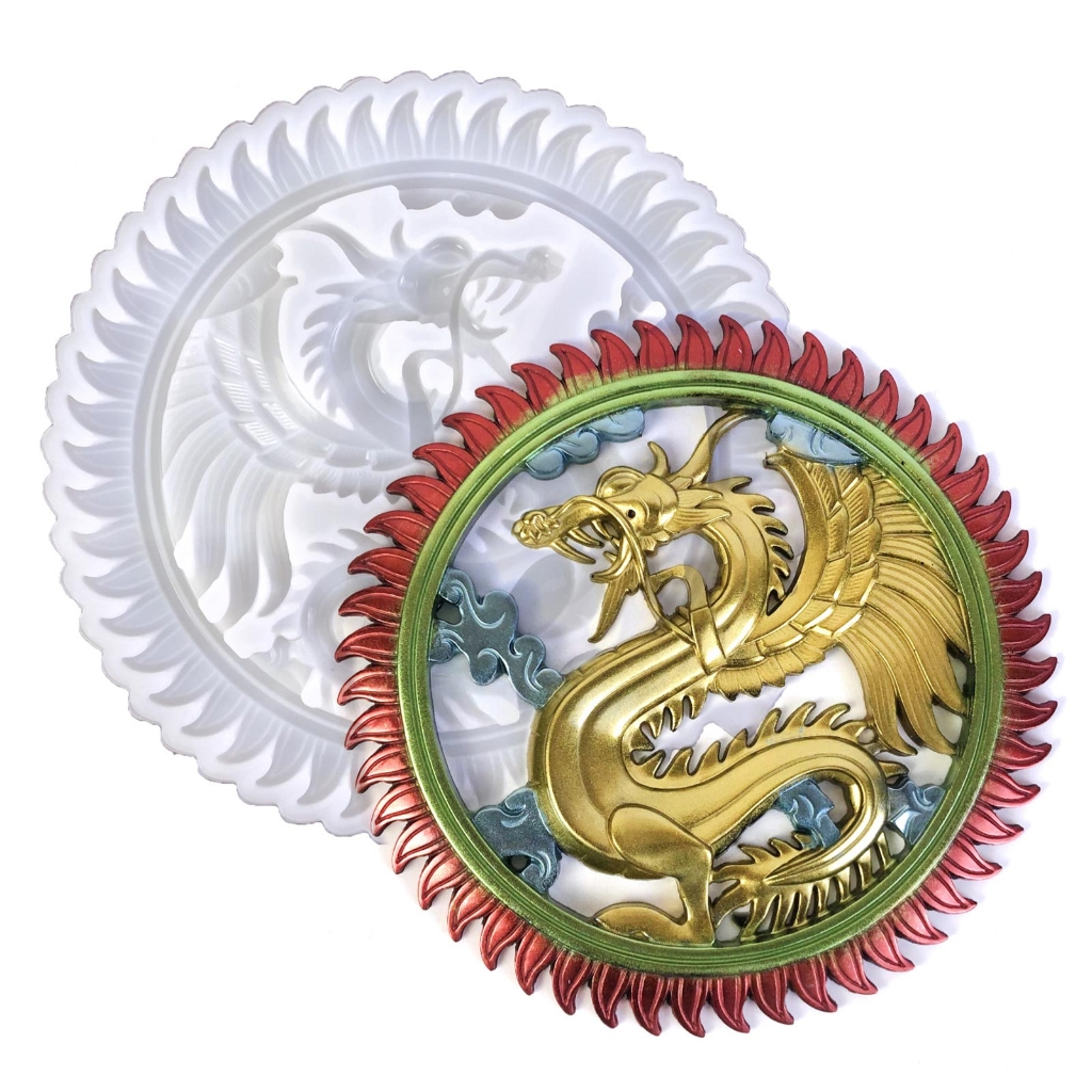 FENOHREFE 3D Dragon Resin Mold Handmade Epoxy Silicone Molds Wall Decoration for Home Office Bedroom Ornament Mold Craft