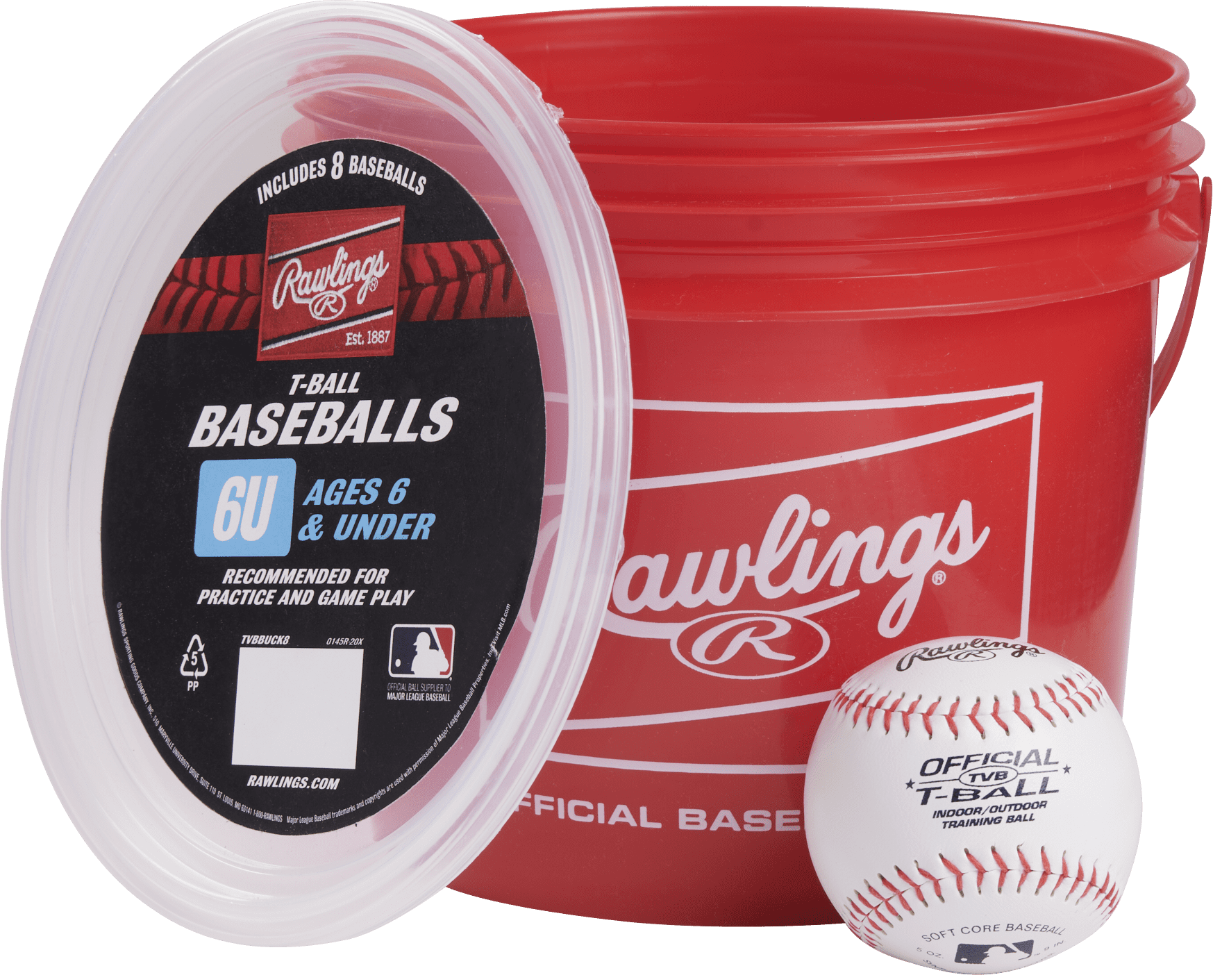 Easton Tee Bucket With 30 9-inch Training Balls