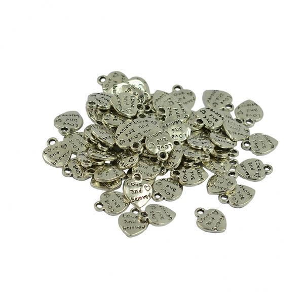 2x50 Colgantes Corazón Para Fabricación Zulema colgante de dijes de corazón