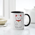 thumbnail image 4 of CafePress - White Lucky Cat Left Arm Raised Mug - 11 oz Ceramic Mug - Novelty Coffee Tea Cup, 4 of 4