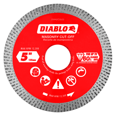 UPC: 0008925154990 | Diablo 5 In. Diamond Continuous Rim Dry/Wet Cut Diamond Blade