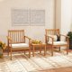 thumbnail image 4 of Costway Juego de Muebles de 3 Piezas de Madera con Sillas Mesa de Centro de Madera de Acacia Cojines Suaves para Porche Patio Balcón Blanco, 4 of 8