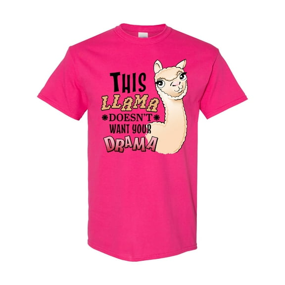 Inktastic This Llama Doesn't Want Your Drama Cute Llama T-Shirt