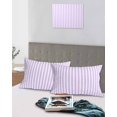thumbnail image 5 of Purple White Stripe Pillow Covers King Size 2 Pack, Modern Minimalist Geometric Striped Soft Bed Throw Pillowcases Breathable Cooling Long Lumbar Body Pillow Sham Cover for Bed Sofa 20''x36'', 5 of 7
