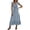 Blue, variant on HXWCHs Slip Dress Women's Elegant V Neck Flowy Maxi Dress with Ruffles for Casual Boho Style Daily Wear Light Green L