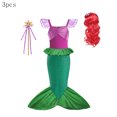 thumbnail image 3 of Disney-vestido de la Sirenita Ariel para niña, ropa de fiesta de carnaval, Cosplay, manga voladora, vestido de baile de cumpleaños, 2024, 3 of 5
