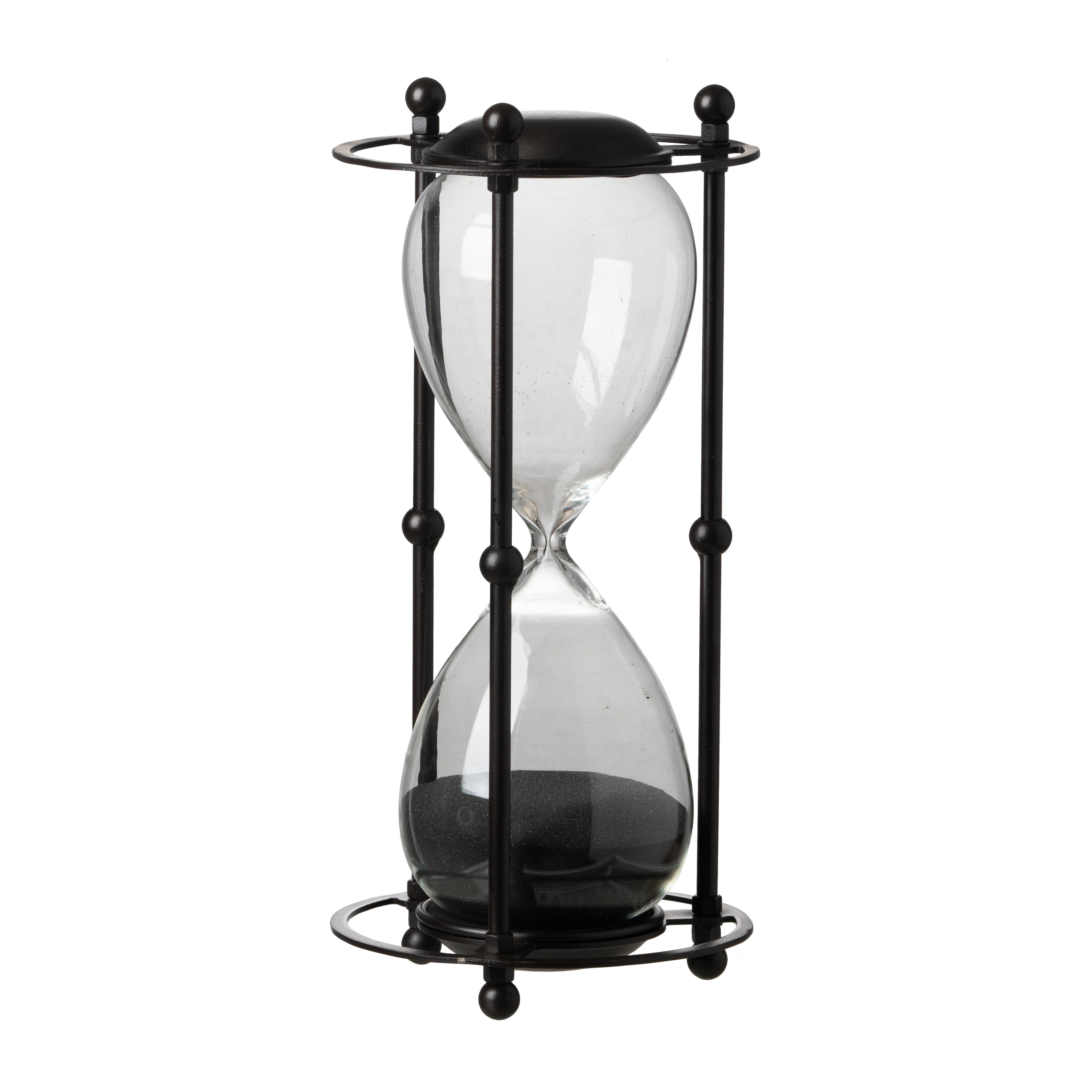 Hourglass in Stand Black Sand, Black