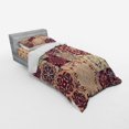 thumbnail image 3 of Ambesonne Vintage Bedding Set 4 Pcs, Colorful Retro Floral Tiles, Queen, Peach Orange Red, 3 of 3