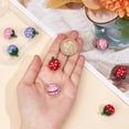 thumbnail image 3 of 12 cascabeles de fresa en forma de fresa rosa, de cobre, de latón pintado, para hornear, con forma de fresa., 3 of 7