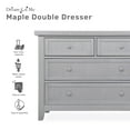 thumbnail image 4 of Dream On Me Maple Double Dresser In Pebble Grey, 4 of 6