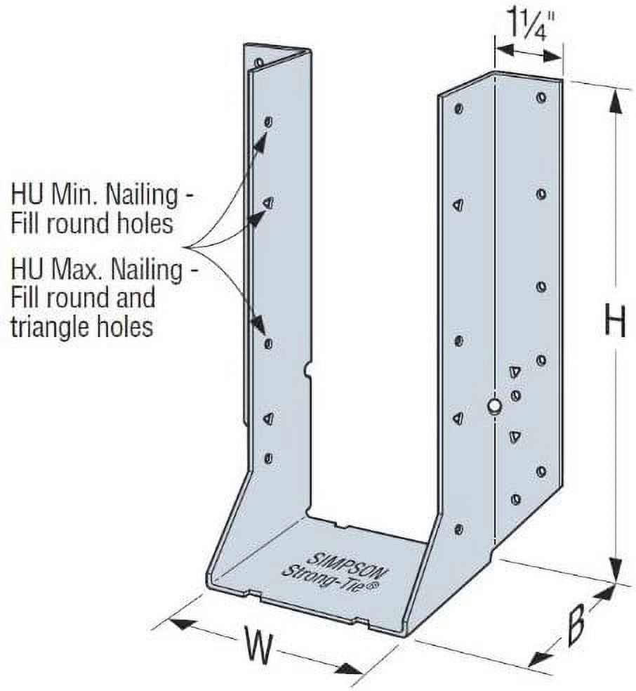 Simpson Strong-Tie Face Mount Hanger HU11 Heavy Duty Bracket - 25 Pack, 1-13/16 x 11-1/16 In