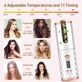 thumbnail image 3 of Rizador de pelo automático, rizador de pelo automático inalámbrico con 6 temperaturas y temporizadores, rizador de pelo de onda de barril de cerámica inalámbrico portátil, varita rizadora de calentami Namotu CZMR-HY186-2, 3 of 6