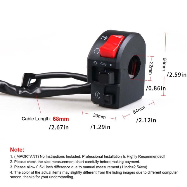 Motorcycle Handlebar Switch Replacing Modified Universal 22mm Speaker Switches Foglight Switches Controller Part Accessories