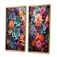 thumbnail image 3 of Designart "Succulent Delight Blue and Yellow Succulents" Succulent Framed Wall Art Set Of 2 - Multi-Color Floral Frame Gallery Set For Office Decor, 3 of 7