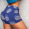 thumbnail image 6 of Seamless Workout Shorts Women - Conch Print Navy Blue Biker Gym Running Yoga Spandex Shorts for Women, 6 of 7