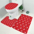 thumbnail image 2 of Red Christmas Reindeer Pattern Bathroom Rugs Sets 3 Piece,Toilet Cover Set,Absorbent Non Slip Bathroom Mats Sets with U-Shaped Contour Rug Toilet Rug Set, 2 of 5