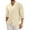 Khaki, variant on Aofany Long Sleeve Shirts for Men Fashion Casual Button Stand-up Collar Cotton Linen Solid Color Long Sleeve Shirt Top Men Shirts