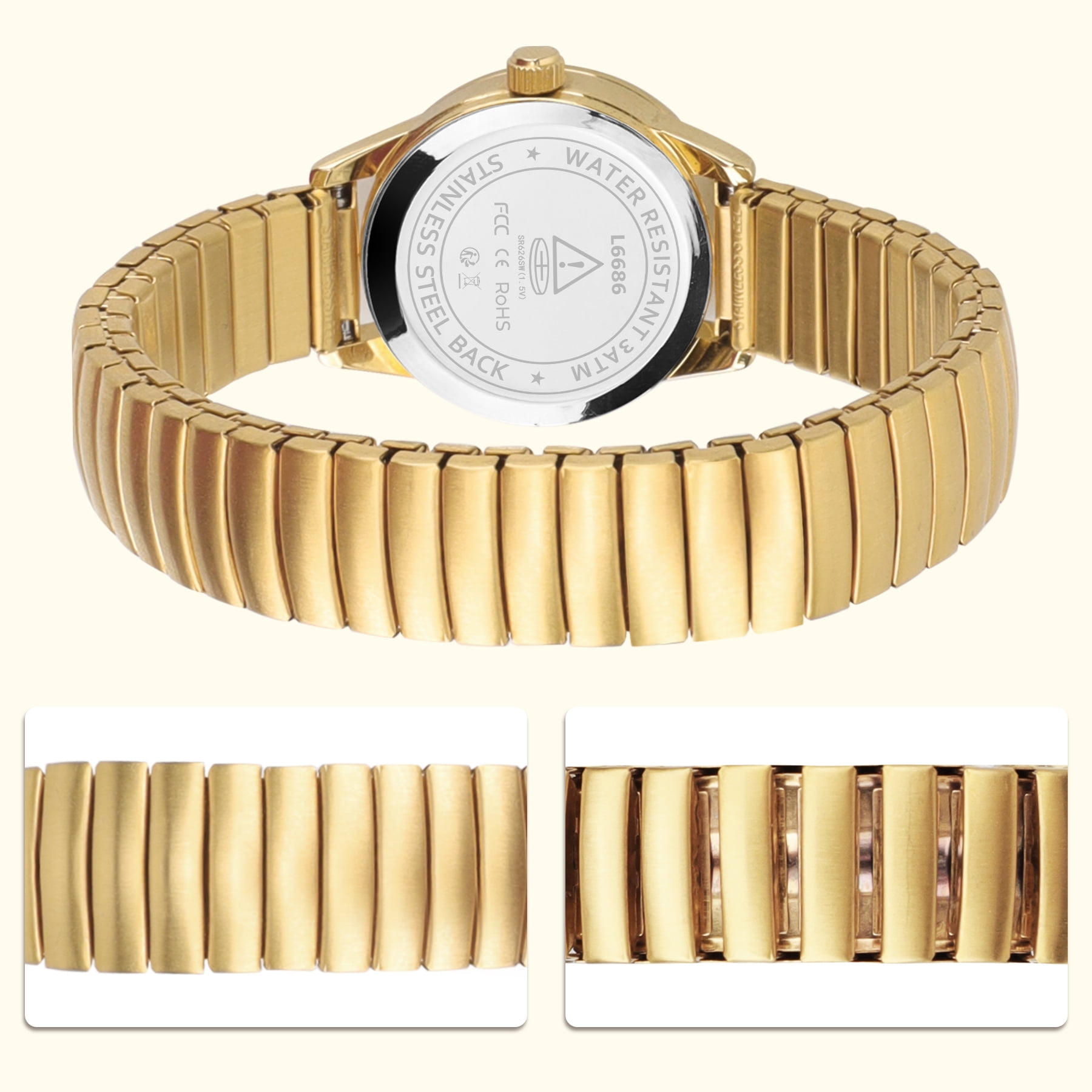 Watches for Women Analog Ladies Quartz Watches with Stainless Steel Expansion Band,Easy Reader Waterproof Lady Watch Mother's Day gift For Women -XS Size