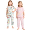 thumbnail image 2 of BenBen Kids Toddler Girl Pajamas Pj Set Short Sleeve Snug Fit Soft & Cozy Sleepwear Loungewear 2-Pack - Size 2Y to 10Y, 2 of 4