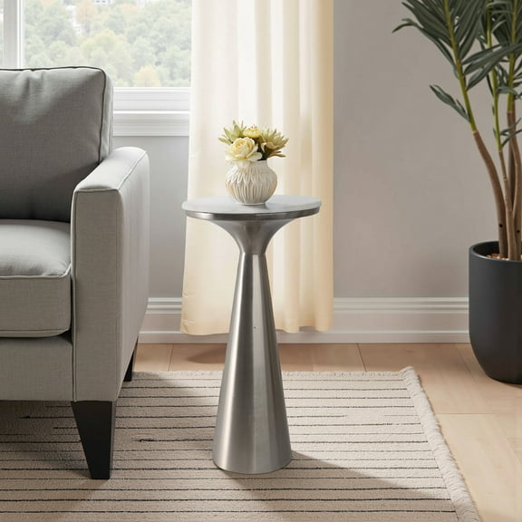 Living Room End Tables with Artistic Appeal - Metal Base End Table and Side Table Design for Small Spaces - Accent Table with Marble Top for Modern Homes and Narrow End Table for Stylish Corners - 22"